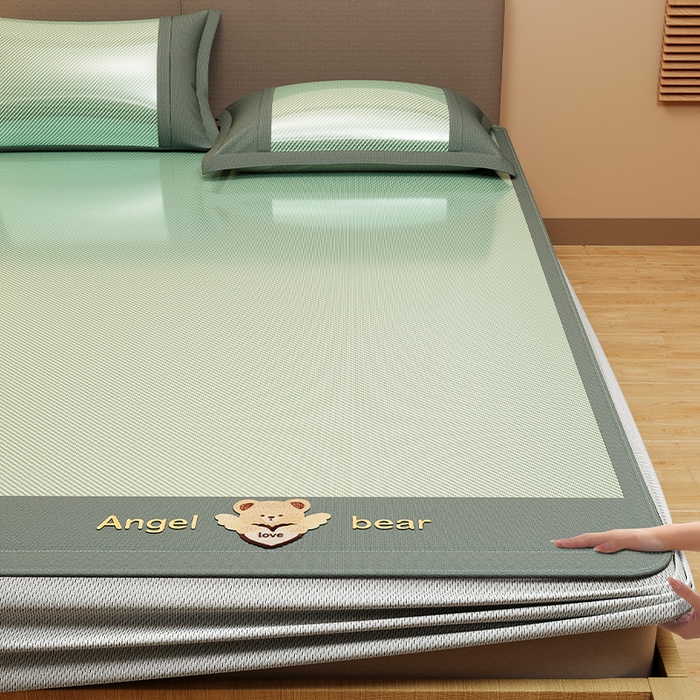 91家纺网 家纺一手货源 找家纺 （总）莱家富 2025新款轻柔丝凉席冰丝席-欢乐熊