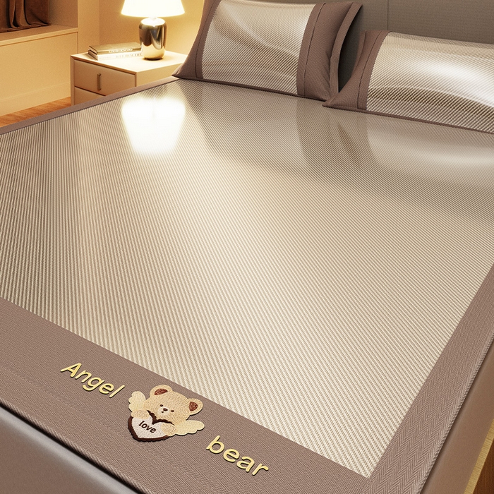 莱家富 2025新款轻柔丝凉席冰丝席-欢乐熊 素雅咖-床席款