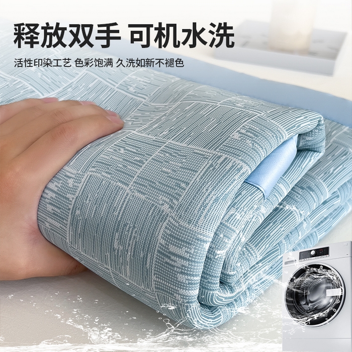 91家纺网 家纺一手货源 找家纺 （总）莱家富 2025新款A类乙纶凉席冰丝席-斑斓