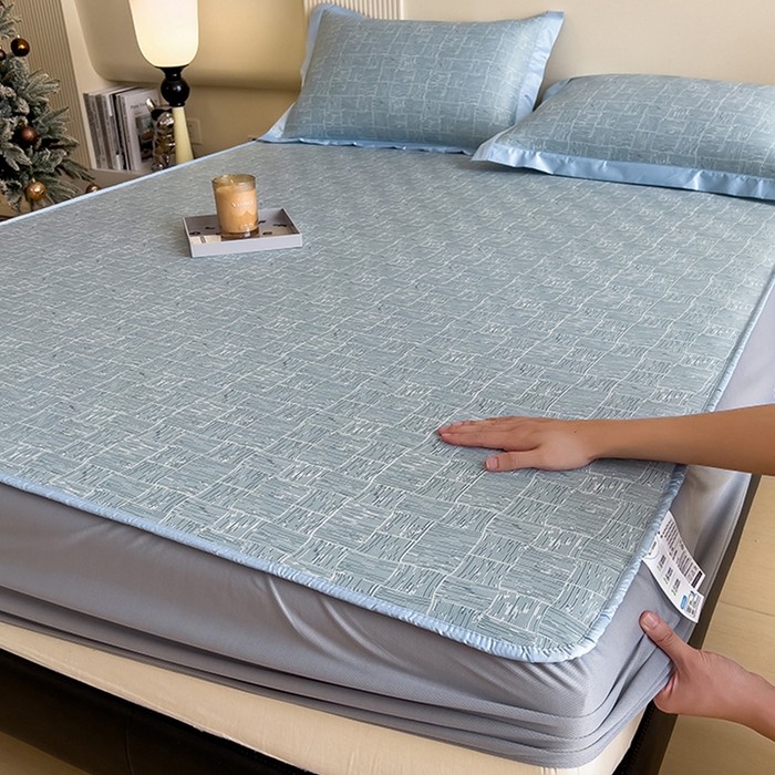 91家纺网 家纺一手货源 找家纺 （总）莱家富 2025新款A类乙纶凉席冰丝席-斑斓