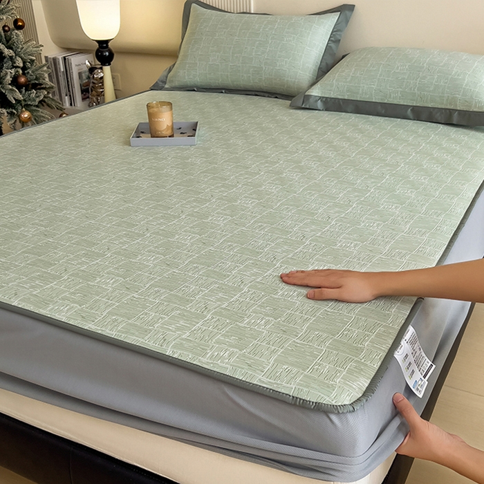 91家纺网 家纺一手货源 找家纺 （总）莱家富 2025新款A类乙纶凉席冰丝席-斑斓