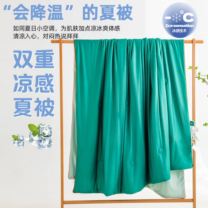 91家纺网 家纺一手货源 找家纺 （总）莱家富 2025新款A类云母凉感丝冰淇淋夏被天丝瓜瓜夏被夏凉被空调被