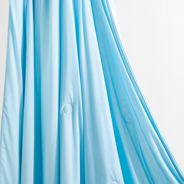 91家纺网 家纺一手货源 找家纺 莱家富 2025新款A类云母凉感丝冰淇淋夏被天丝瓜瓜夏被夏凉被空调被 月光蓝