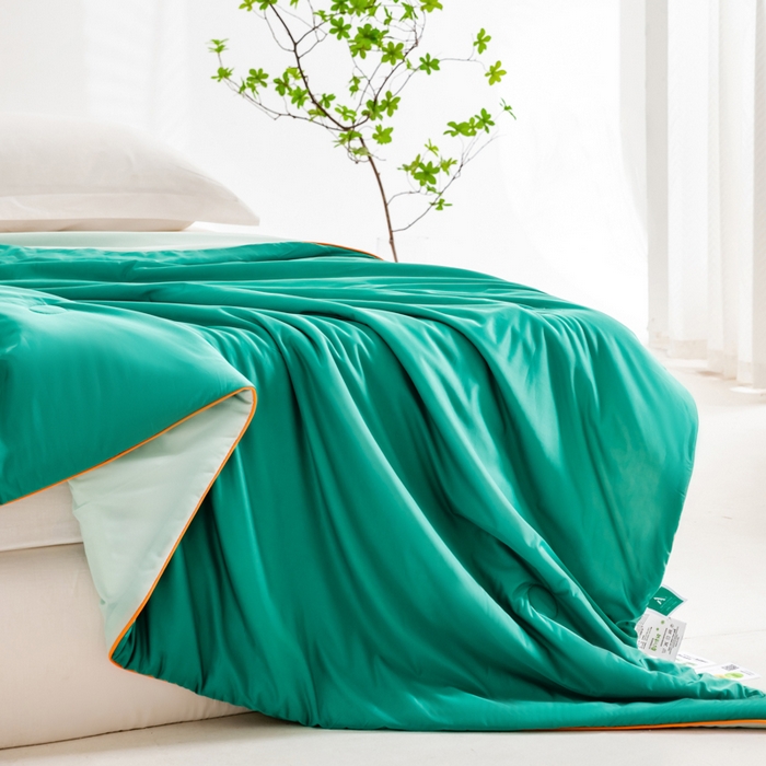 91家纺网 家纺一手货源 找家纺 莱家富 2025新款A类云母凉感丝冰淇淋夏被天丝瓜瓜夏被夏凉被空调被 西瓜绿