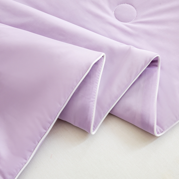 91家纺网 家纺一手货源 找家纺 莱家富 2025新款A类云母凉感丝冰淇淋夏被天丝瓜瓜夏被夏凉被空调被 丁香紫