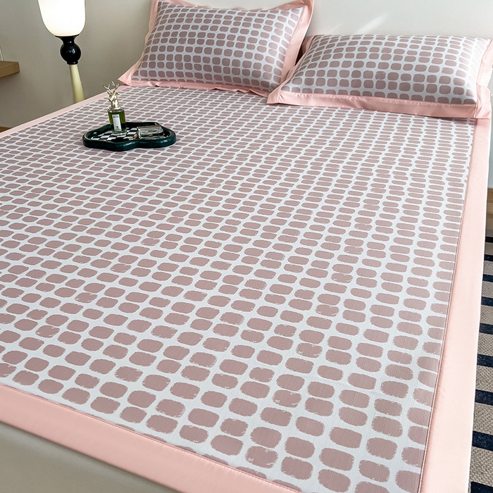 莱家富 2025新款乙纶凉席冰丝席-绮梦 淡雅粉-床席款