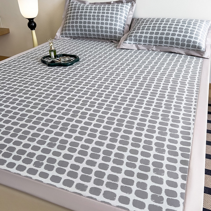 莱家富 2025新款乙纶凉席冰丝席-绮梦 素雅灰-床席款