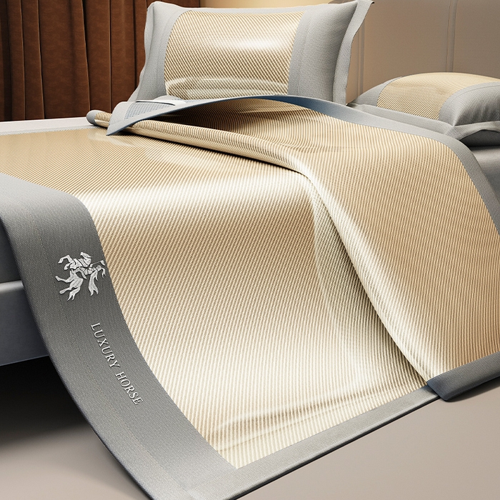 91家纺网 家纺一手货源 找家纺 （总）莱家富 2025新款A类轻柔丝凉感凉席冰丝席-文森特