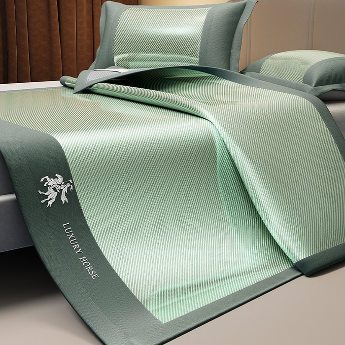 91家纺网 家纺一手货源 找家纺 （总）莱家富 2025新款A类轻柔丝凉感凉席冰丝席-文森特