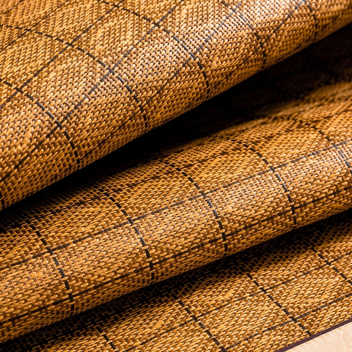 91家纺网 家纺一手货源 找家纺 莱家富 2025新款艾草刺绣藤席套件 艾草-罗马格