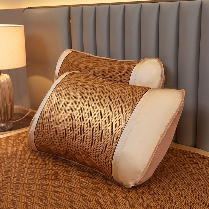 91家纺网 家纺一手货源 找家纺 莱家富 2025新款艾草刺绣藤席套件 艾草经典格