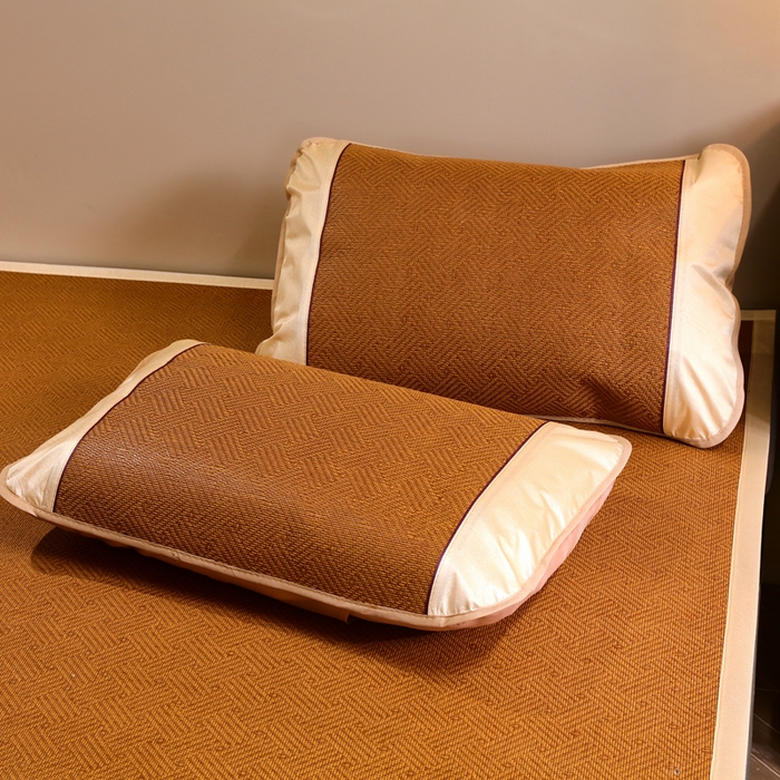 91家纺网 家纺一手货源 找家纺 （总）莱家富 2025新款双面艾草刺绣藤席套件