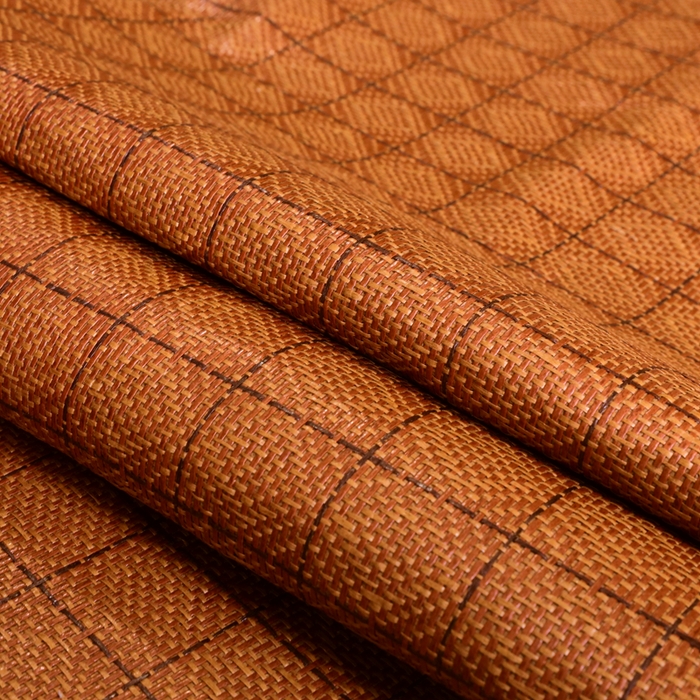 91家纺网 家纺一手货源 找家纺 莱家富 2025新款双面艾草刺绣藤席套件 双面席罗马格