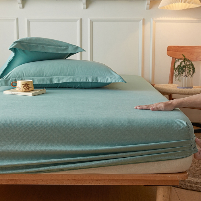 91家纺网 家纺一手货源 找家纺 露梦家纺 2025新款纯色磨毛压花简约枕套 松石绿