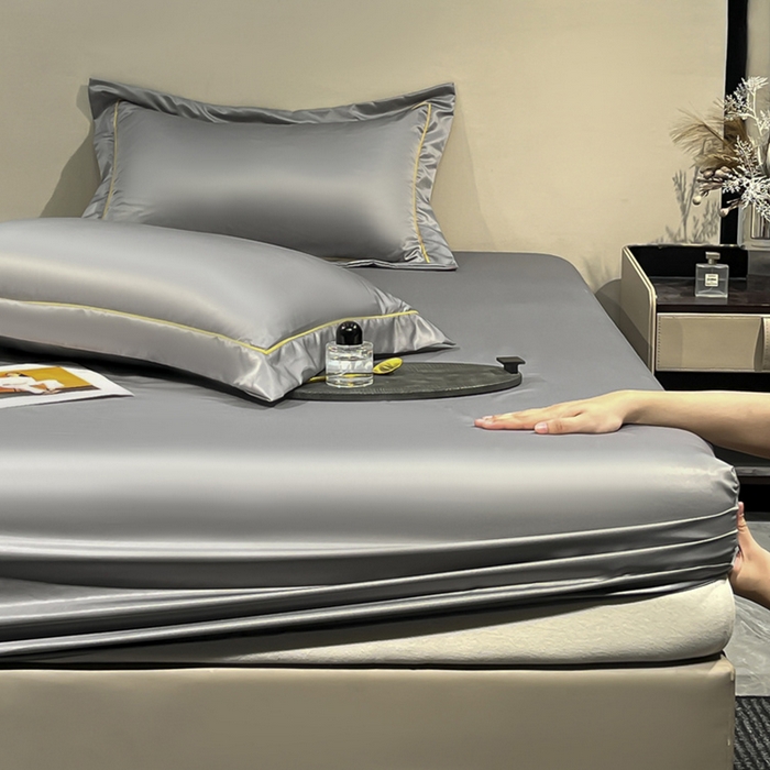 91家纺网 家纺一手货源 找家纺 露梦家纺 2025新款纯色冰丝凉感星辰枕套 深灰