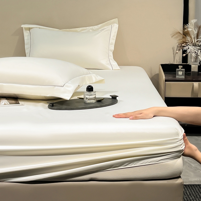 91家纺网 家纺一手货源 找家纺 露梦家纺 2025新款纯色冰丝凉感星辰枕套 奶白