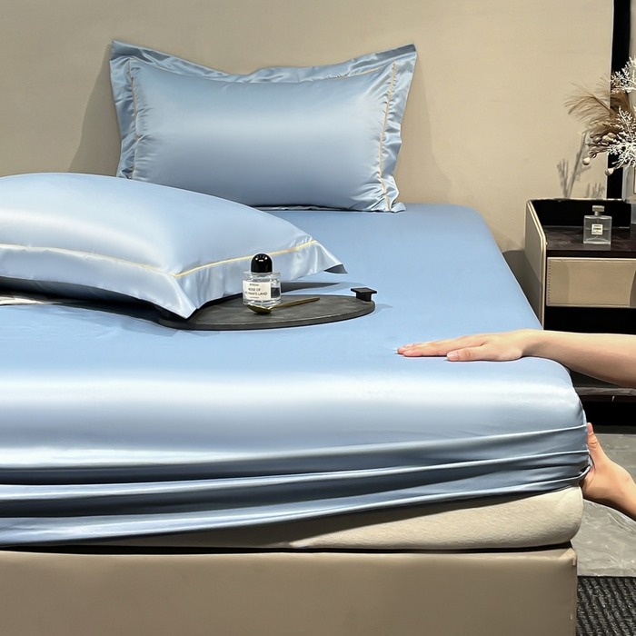 91家纺网 家纺一手货源 找家纺 露梦家纺 2025新款纯色冰丝凉感星辰枕套 海青