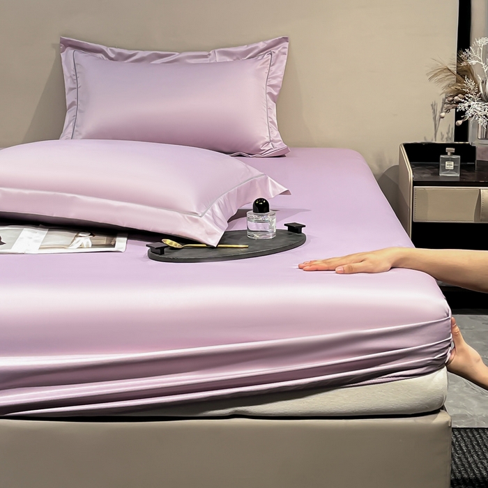 91家纺网 家纺一手货源 找家纺 露梦家纺 2025新款纯色冰丝凉感星辰枕套 香紫