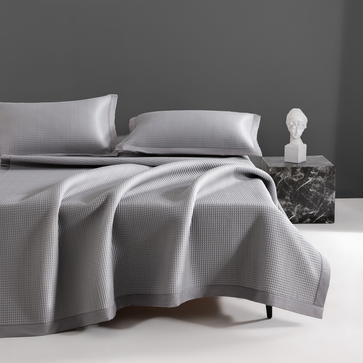 （总）耀悦家纺2025新款聚乙烯乙纶凉席pe凉感华夫格凉席三件套床笠床席子