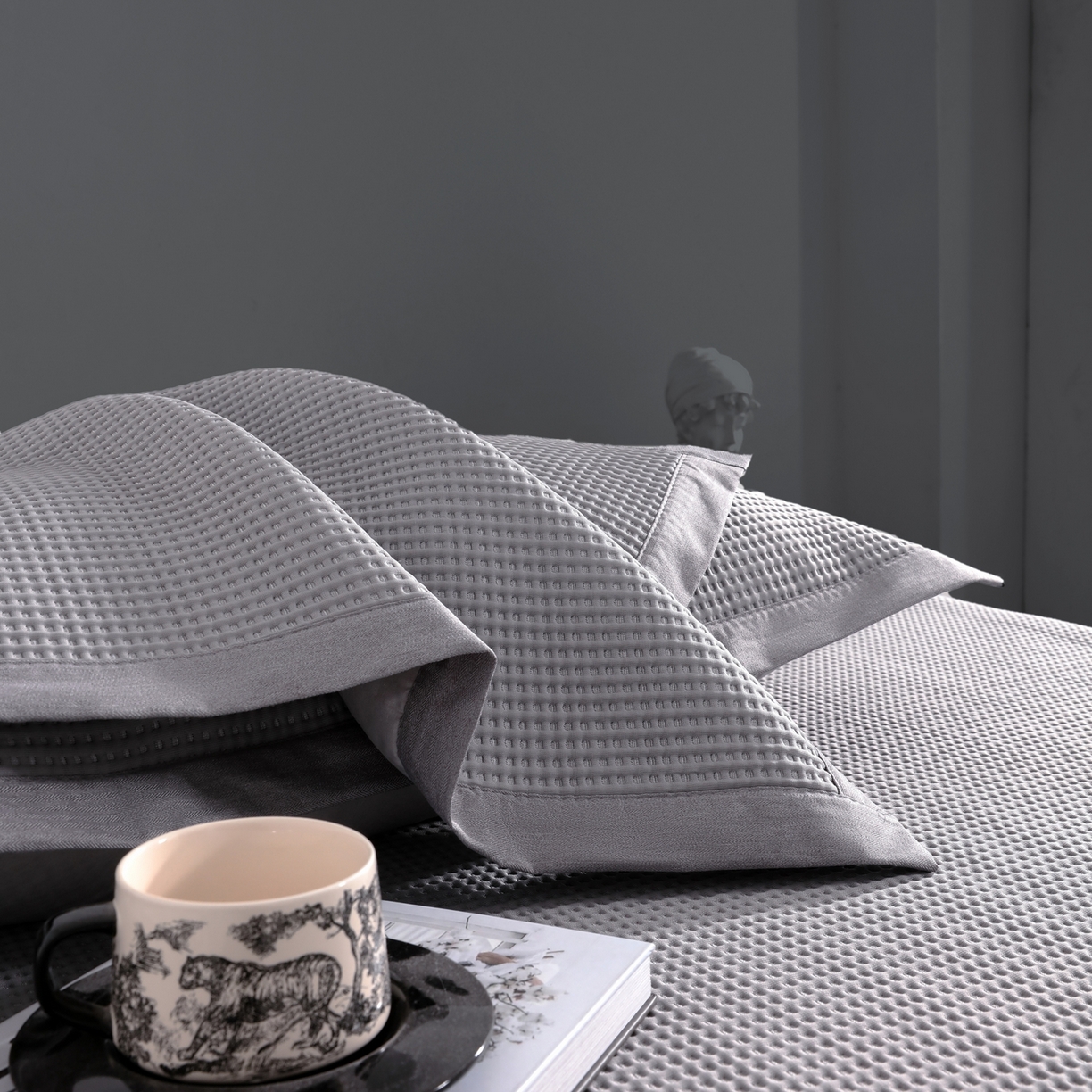 91家纺网 家纺一手货源 找家纺 （总）耀悦家纺2025新款聚乙烯乙纶凉席pe凉感华夫格凉席三件套床笠床席子