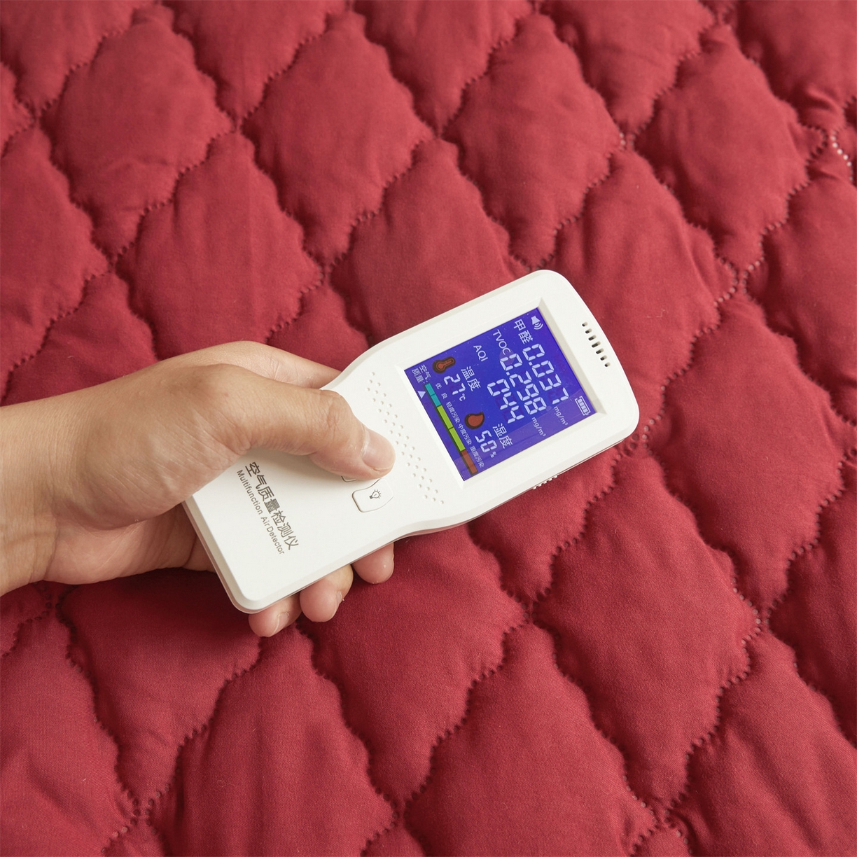 91家纺网 家纺一手货源 找家纺 雯豆家纺 2025新品外贸亚马逊纯色防水夹棉床笠跨境电商速卖通床罩可定制尺寸 菱形格防水床笠-酒红