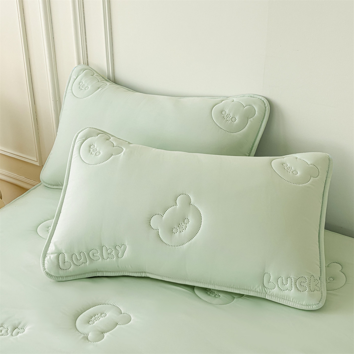 91家纺网 家纺一手货源 找家纺 （总）雯豆家纺 2025超声波夹棉防水床笠三件套纯色素色隔尿床罩床垫保护套