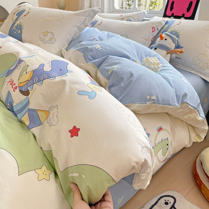 91家纺网 家纺一手货源 找家纺 依庭2025春夏新款12868全棉纯棉四件套 遨游太空