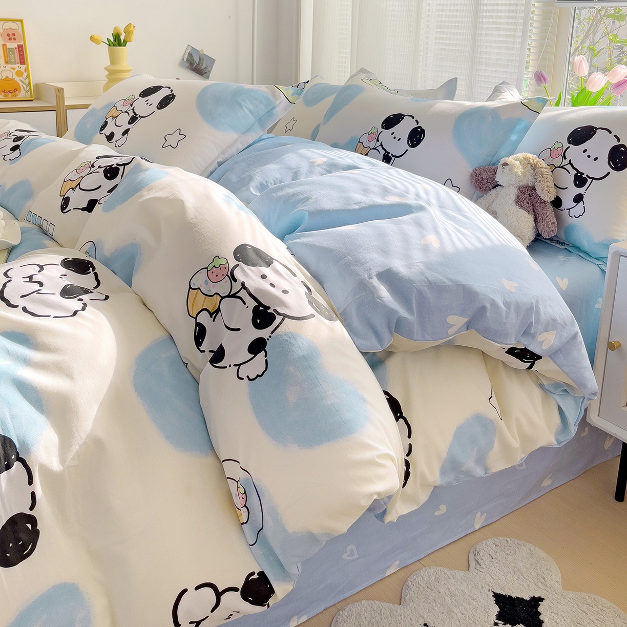 91家纺网 家纺一手货源 找家纺 依庭2025春夏新款12868全棉纯棉四件套 班尼狗