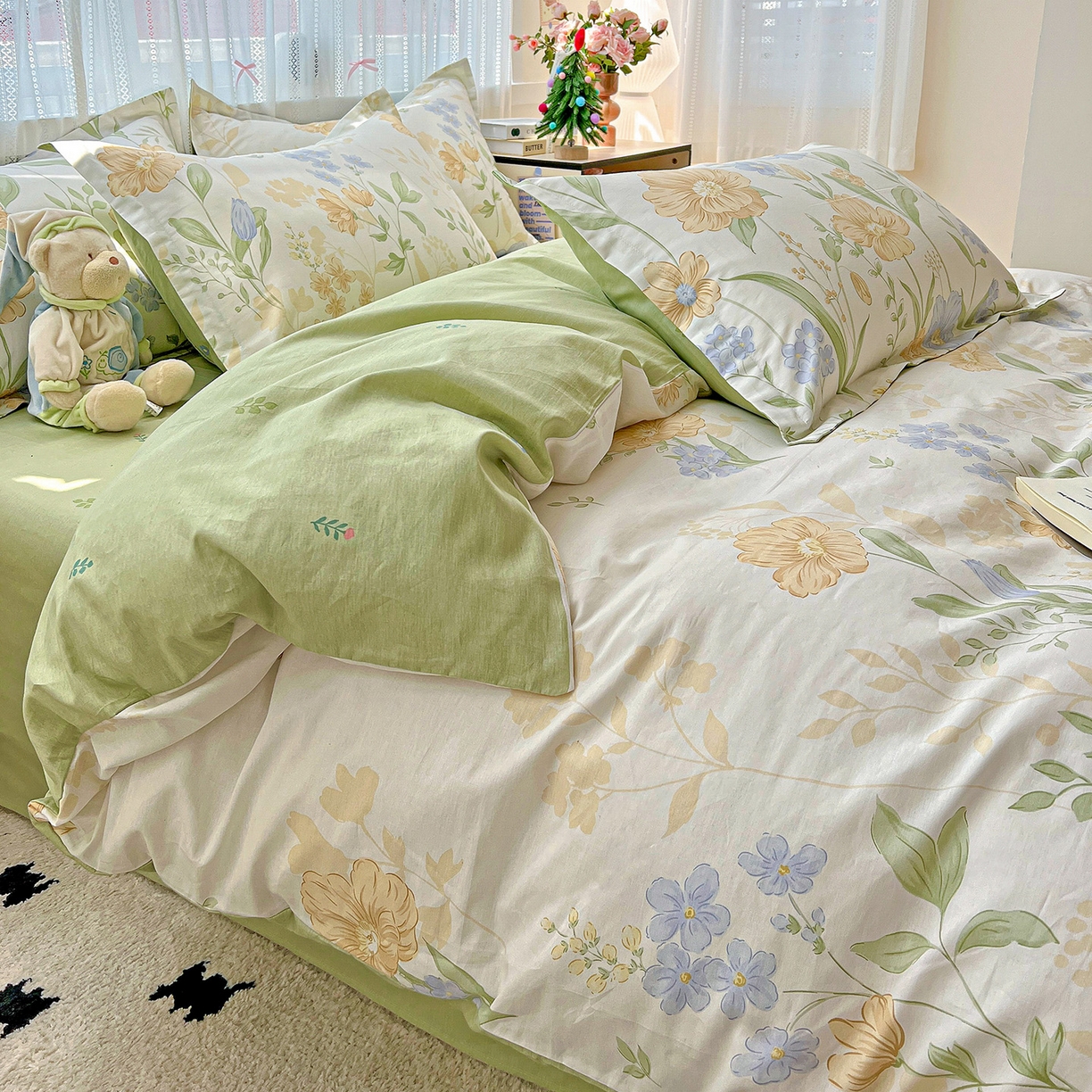 91家纺网 家纺一手货源 找家纺 依庭2025春夏新款12868全棉纯棉四件套 灯火阑珊