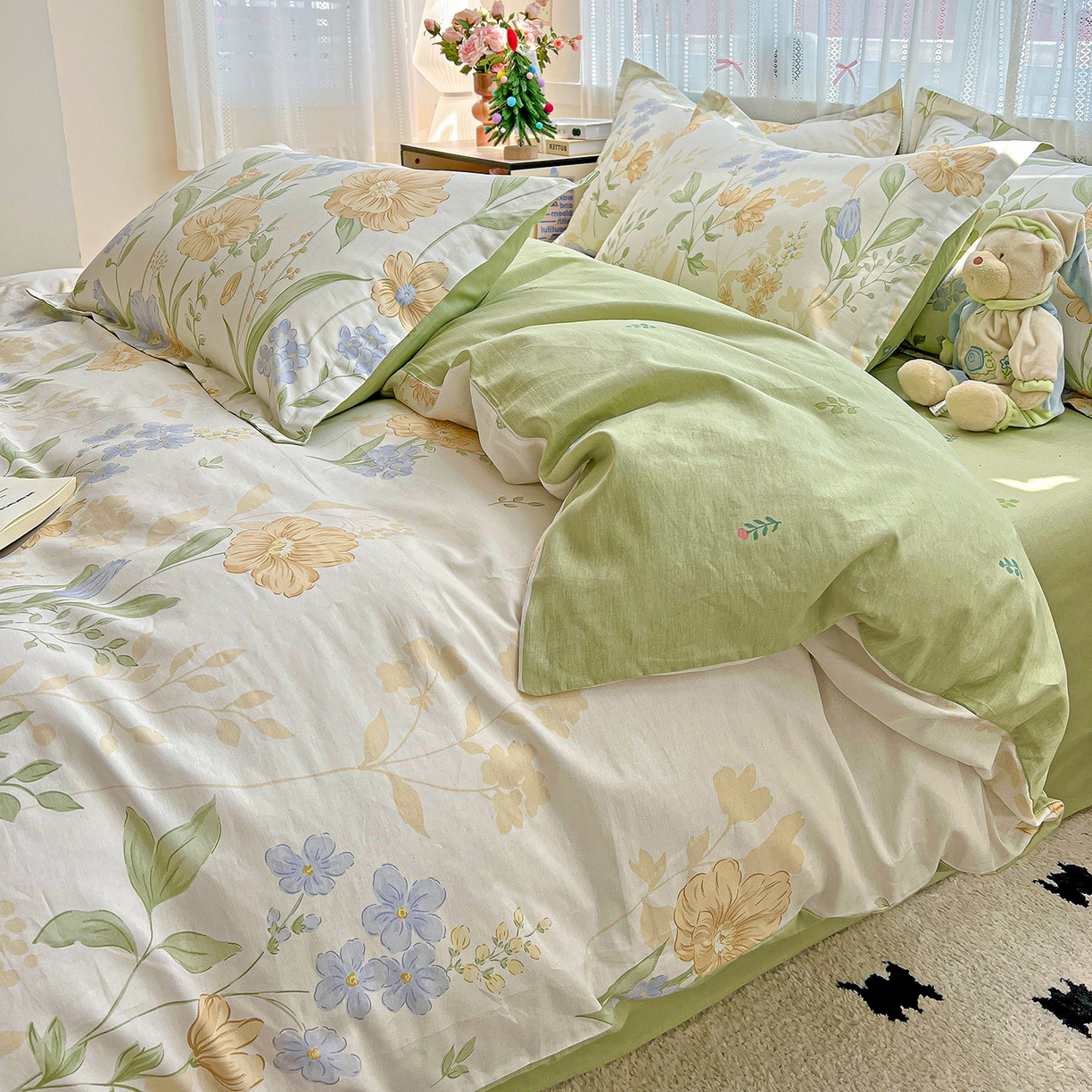 91家纺网 家纺一手货源 找家纺 依庭2025春夏新款12868全棉纯棉四件套 灯火阑珊