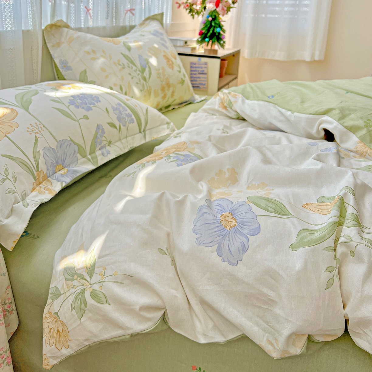 91家纺网 家纺一手货源 找家纺 依庭2025春夏新款12868全棉纯棉四件套 灯火阑珊