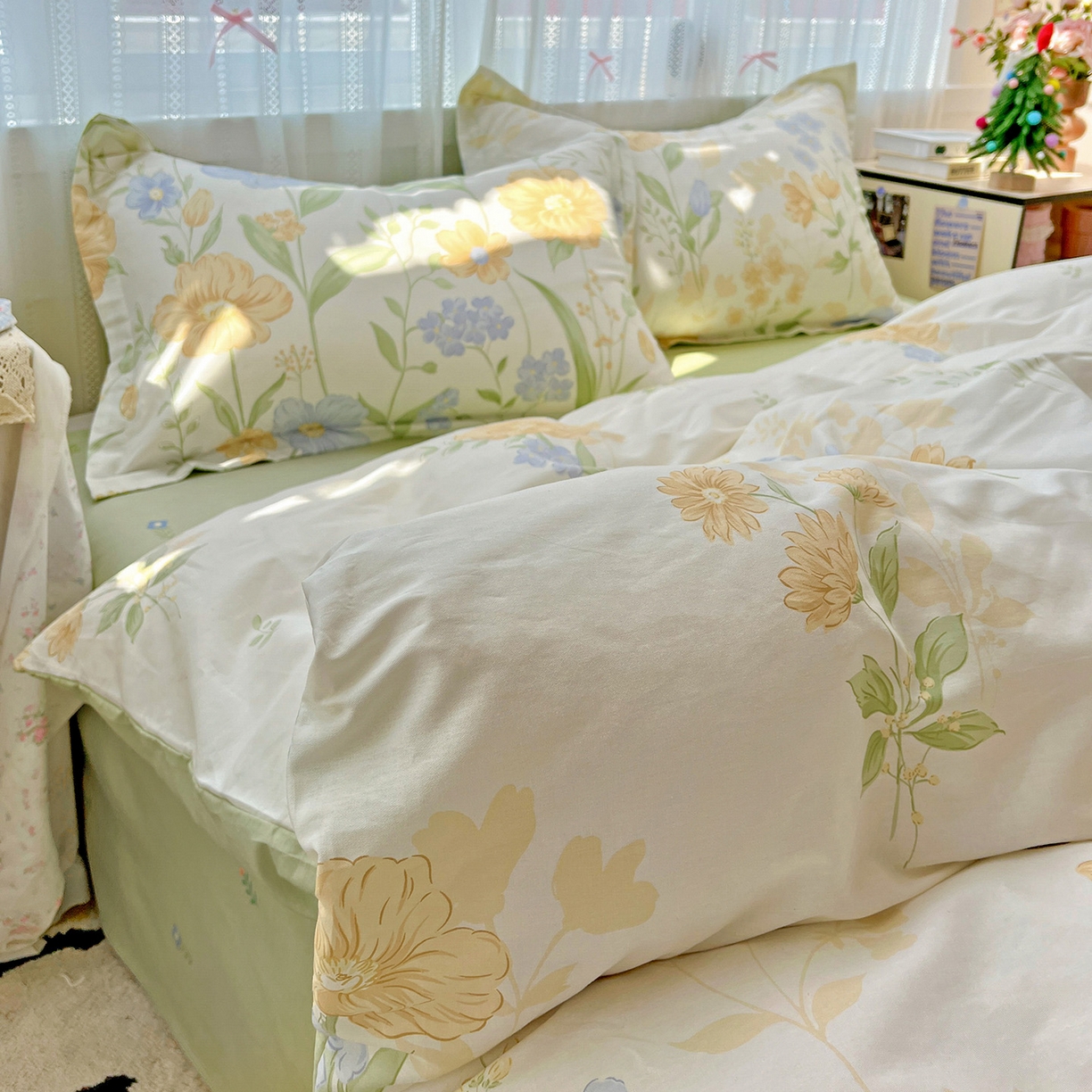 91家纺网 家纺一手货源 找家纺 依庭2025春夏新款12868全棉纯棉四件套 灯火阑珊