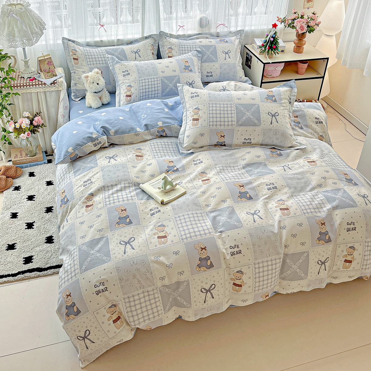 91家纺网 家纺一手货源 找家纺 依庭2025春夏新款12868全棉纯棉四件套 海浪摇篮