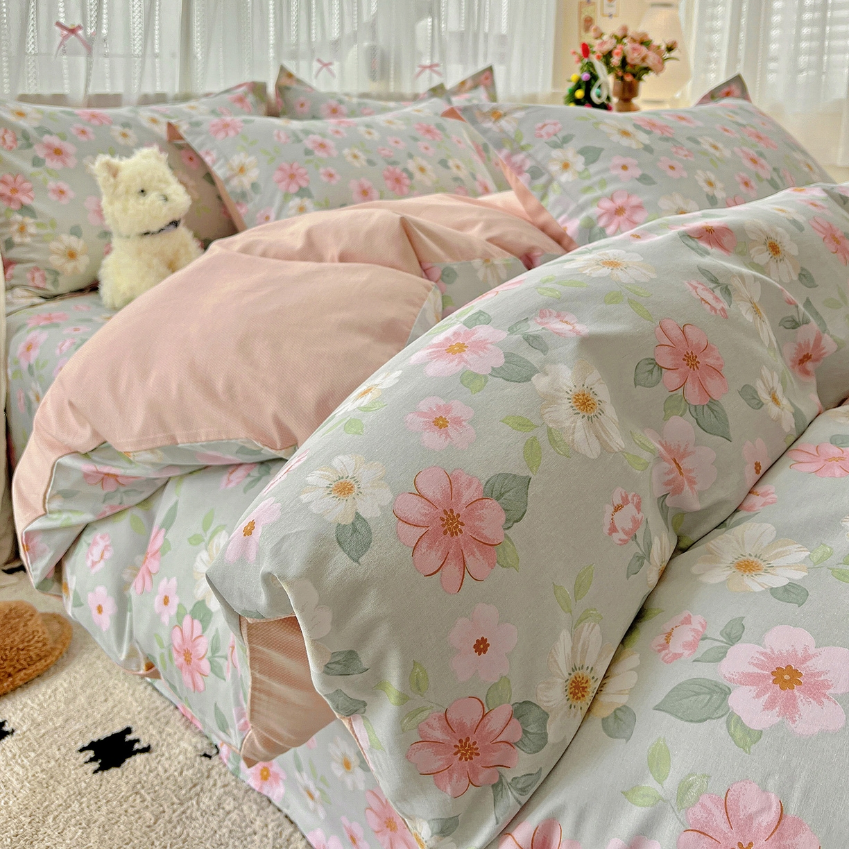 91家纺网 家纺一手货源 找家纺 依庭2025春夏新款12868全棉纯棉四件套 江南小调