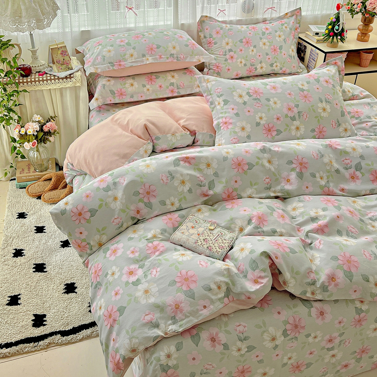 91家纺网 家纺一手货源 找家纺 依庭2025春夏新款12868全棉纯棉四件套 江南小调