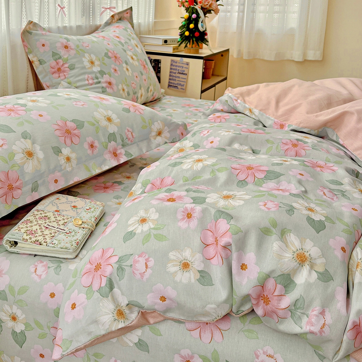 91家纺网 家纺一手货源 找家纺 依庭2025春夏新款12868全棉纯棉四件套 江南小调