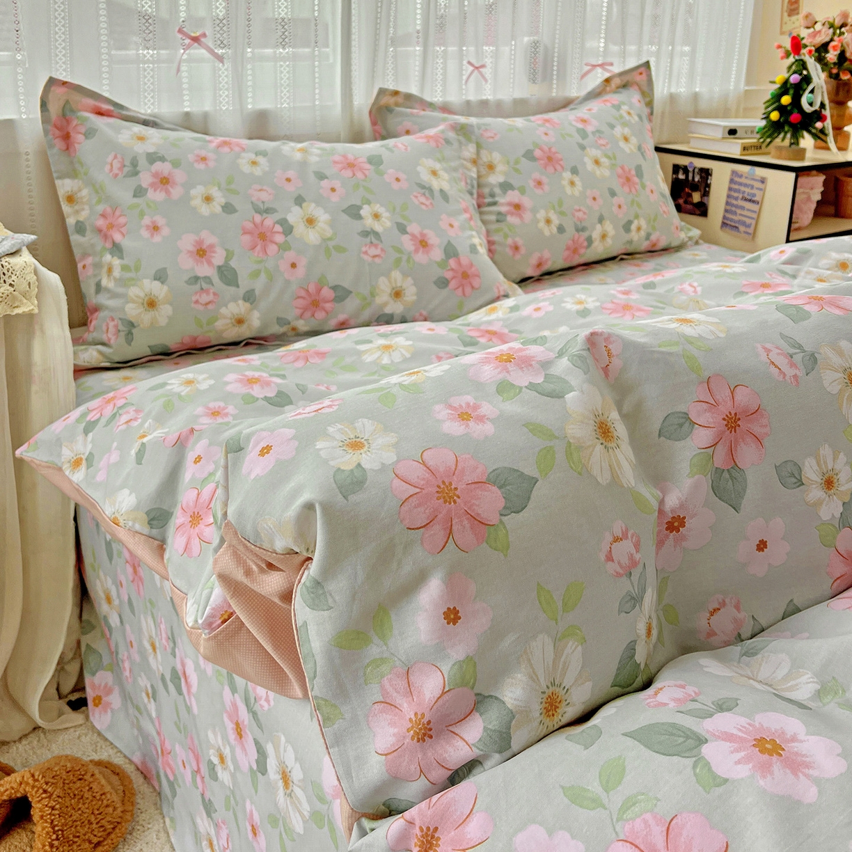 91家纺网 家纺一手货源 找家纺 依庭2025春夏新款12868全棉纯棉四件套 江南小调