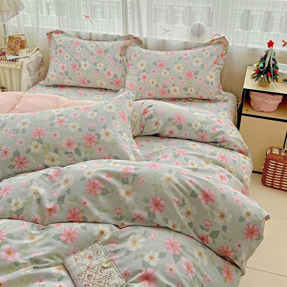 91家纺网 家纺一手货源 找家纺 依庭2025春夏新款12868全棉纯棉四件套 江南小调