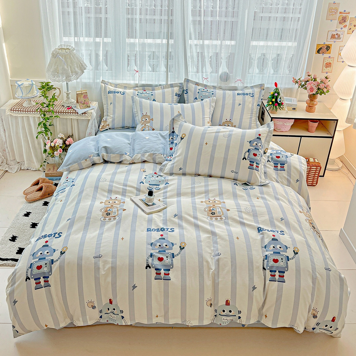 依庭2025春夏新款12868全棉纯棉四件套 蓝星绮梦