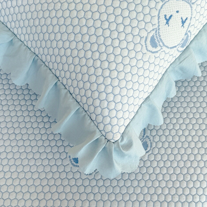 91家纺网 家纺一手货源 找家纺 美莱家纺 2025新款床盖款冰豆豆凉席床裙冰丝席小冰熊夏被单件三件套四件套 小冰熊-兰