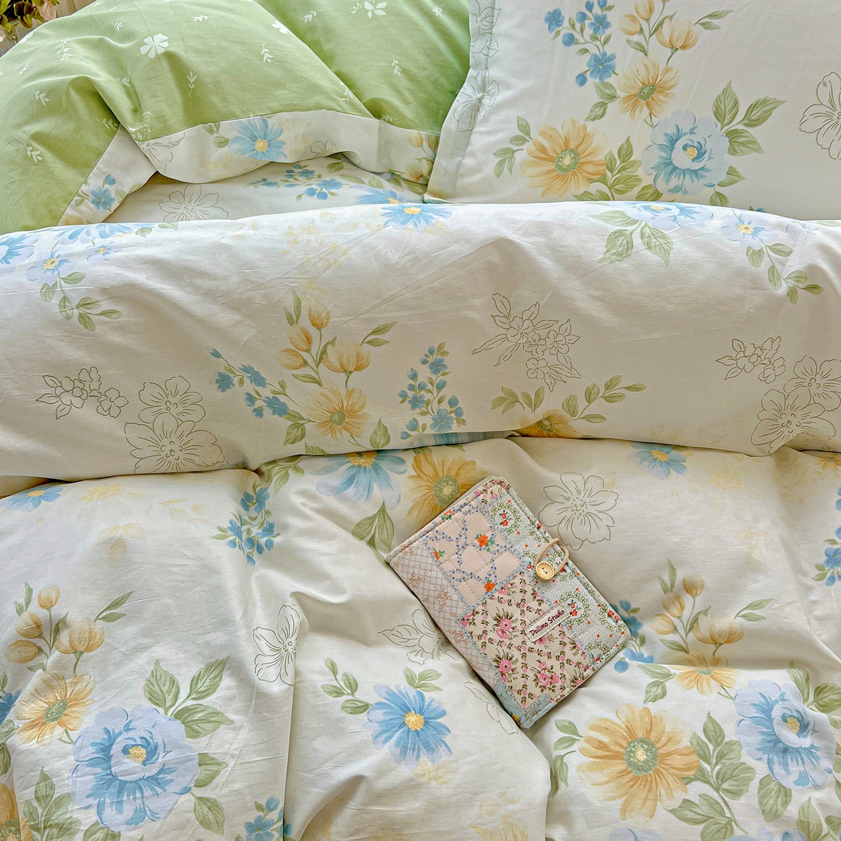 91家纺网 家纺一手货源 找家纺 依庭2025春夏新款12868全棉纯棉四件套 青禾