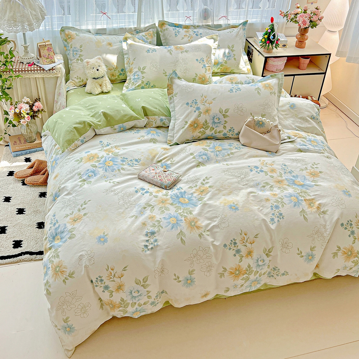 91家纺网 家纺一手货源 找家纺 依庭2025春夏新款12868全棉纯棉四件套 青禾