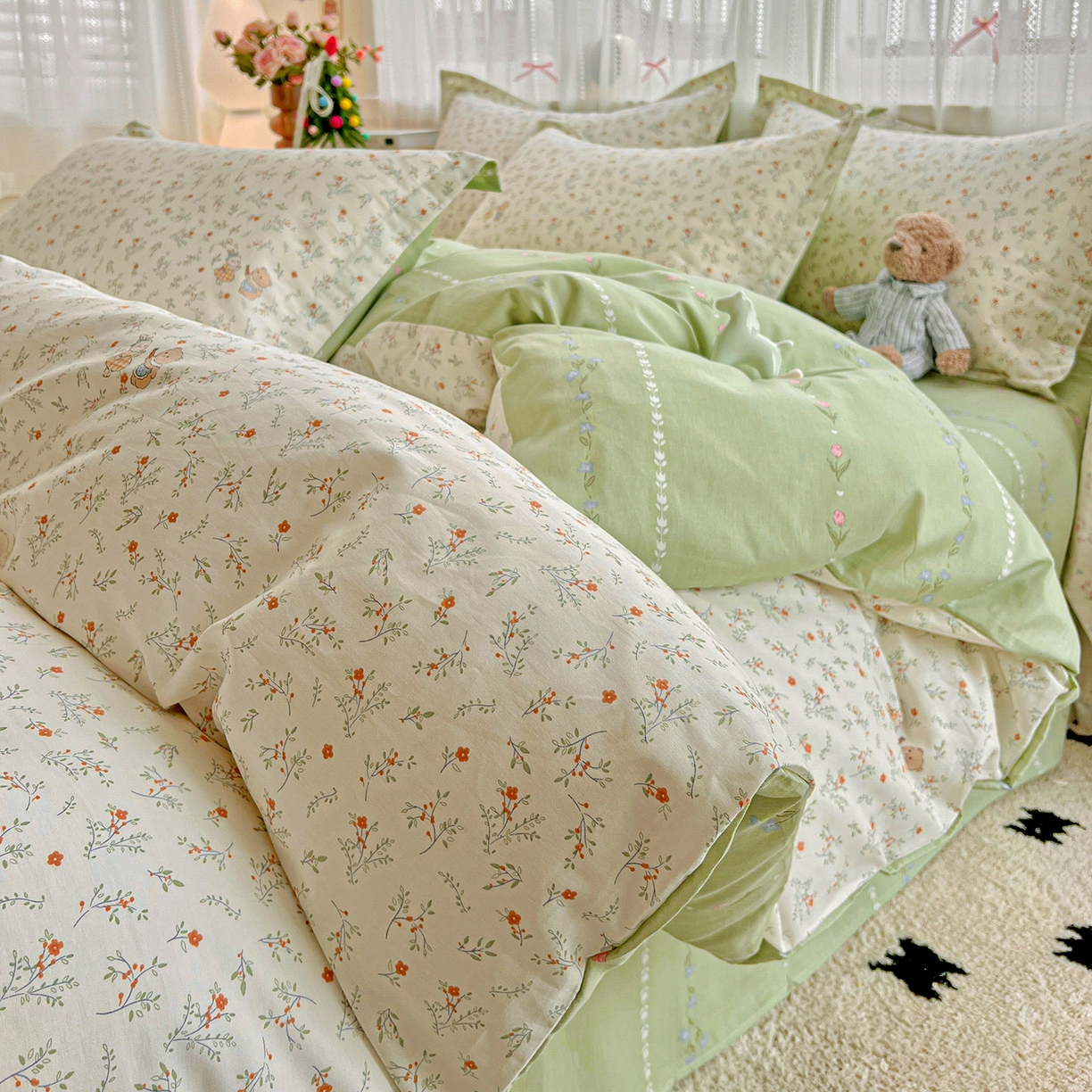 91家纺网 家纺一手货源 找家纺 依庭2025春夏新款12868全棉纯棉四件套 糖果影院