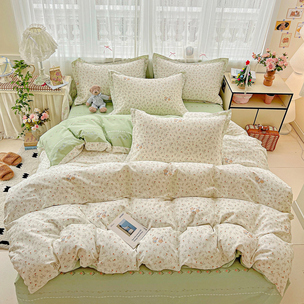 91家纺网 家纺一手货源 找家纺 依庭2025春夏新款12868全棉纯棉四件套 糖果影院