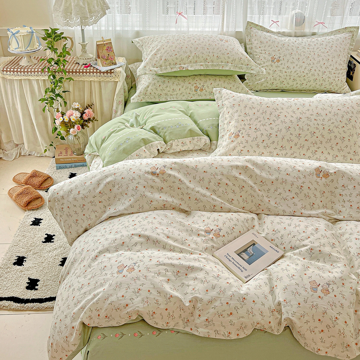 91家纺网 家纺一手货源 找家纺 依庭2025春夏新款12868全棉纯棉四件套 糖果影院