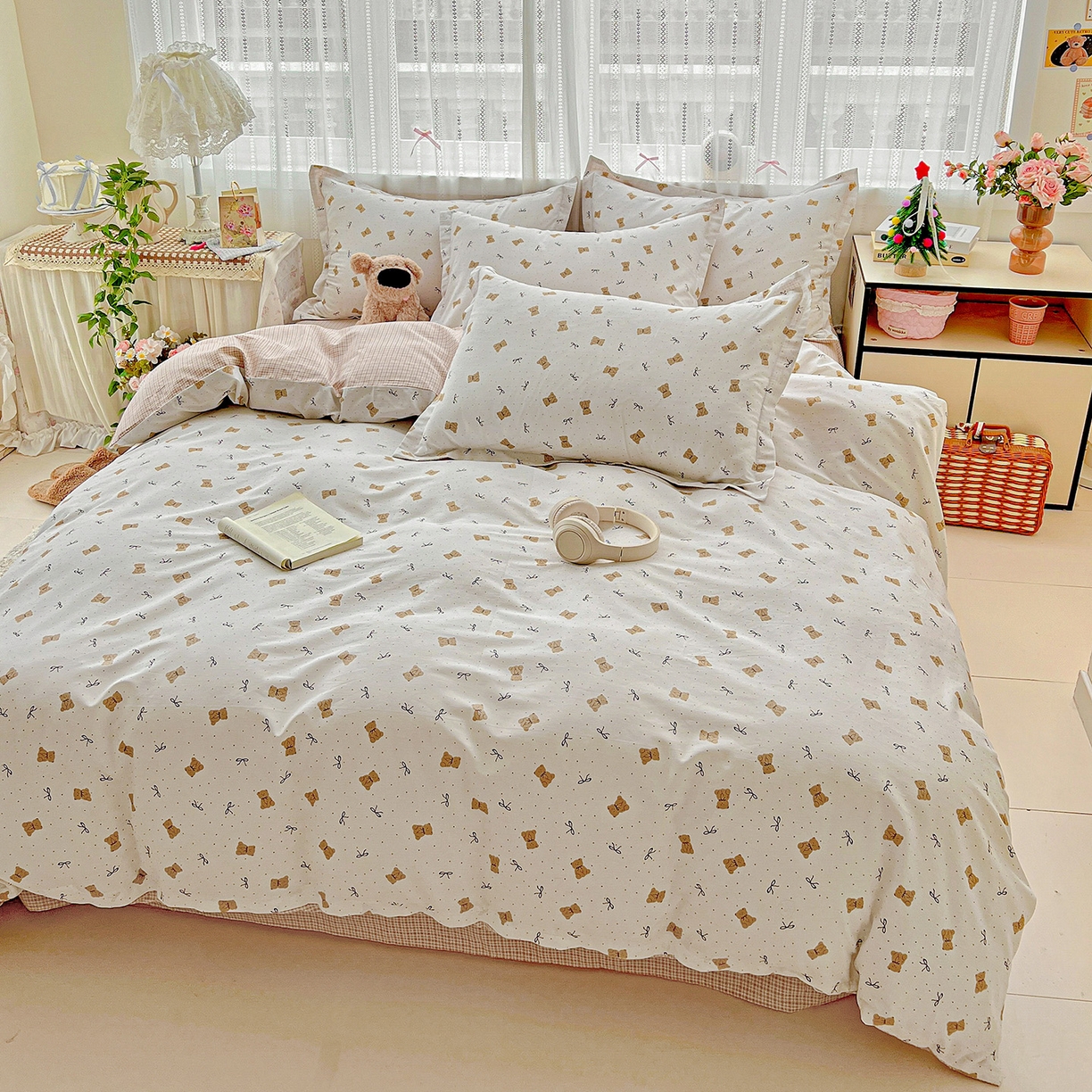 91家纺网 家纺一手货源 找家纺 依庭2025春夏新款12868全棉纯棉四件套 甜馨宝贝