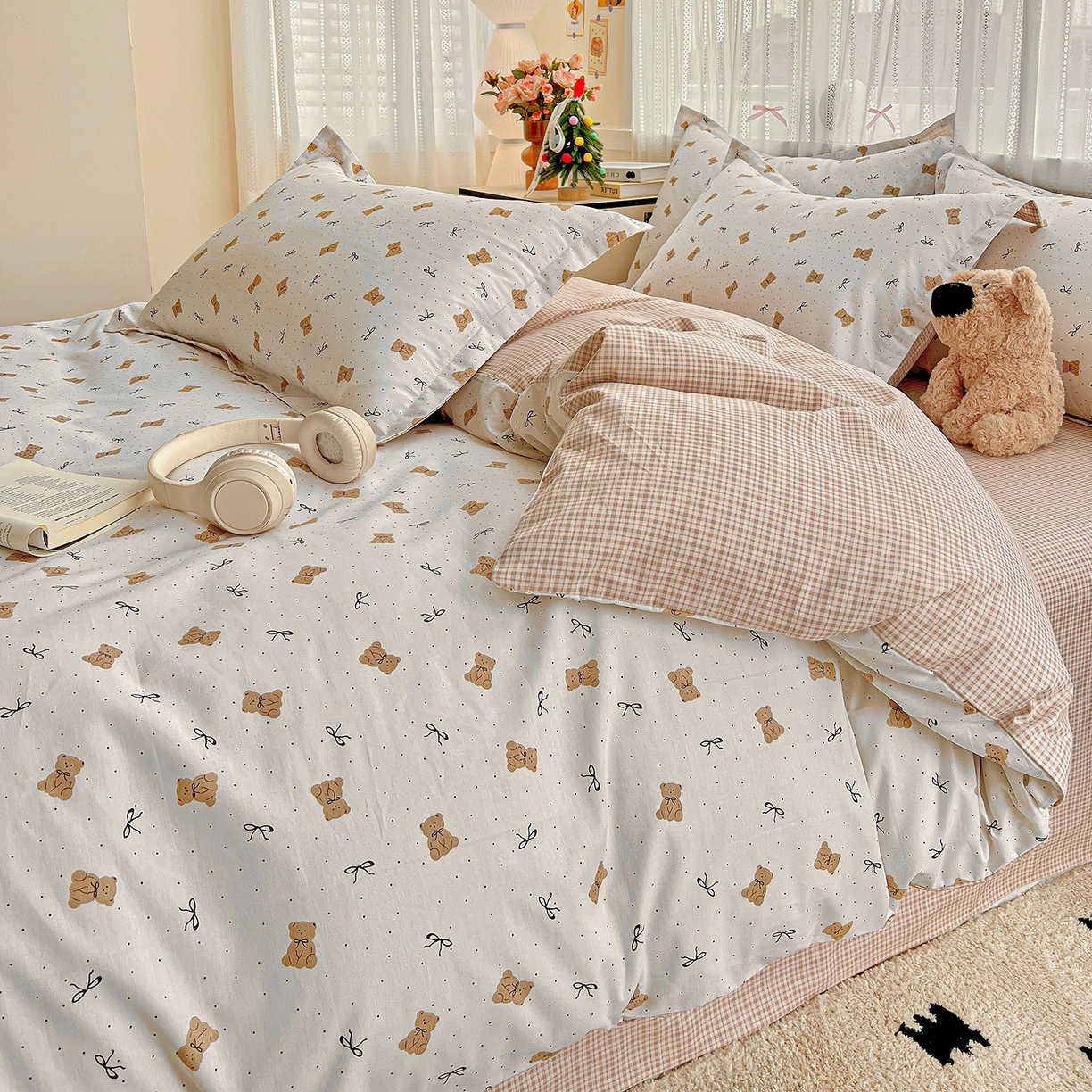 91家纺网 家纺一手货源 找家纺 依庭2025春夏新款12868全棉纯棉四件套 甜馨宝贝