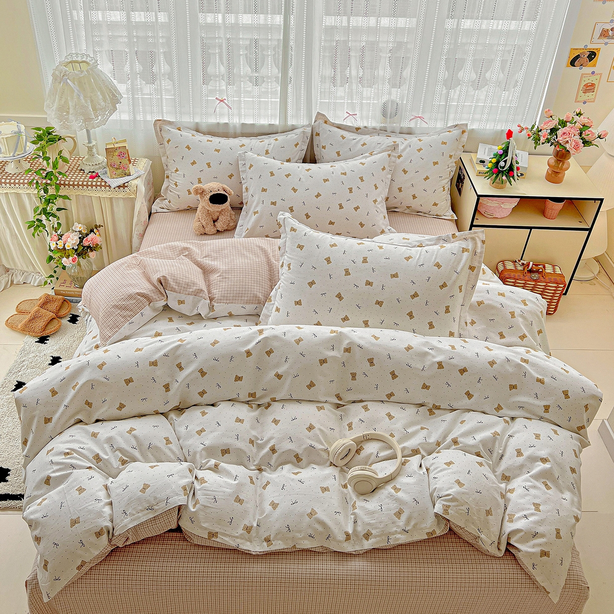 91家纺网 家纺一手货源 找家纺 依庭2025春夏新款12868全棉纯棉四件套 甜馨宝贝