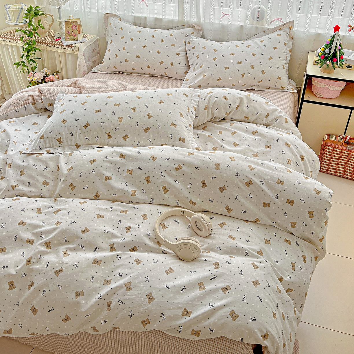 91家纺网 家纺一手货源 找家纺 依庭2025春夏新款12868全棉纯棉四件套 甜馨宝贝