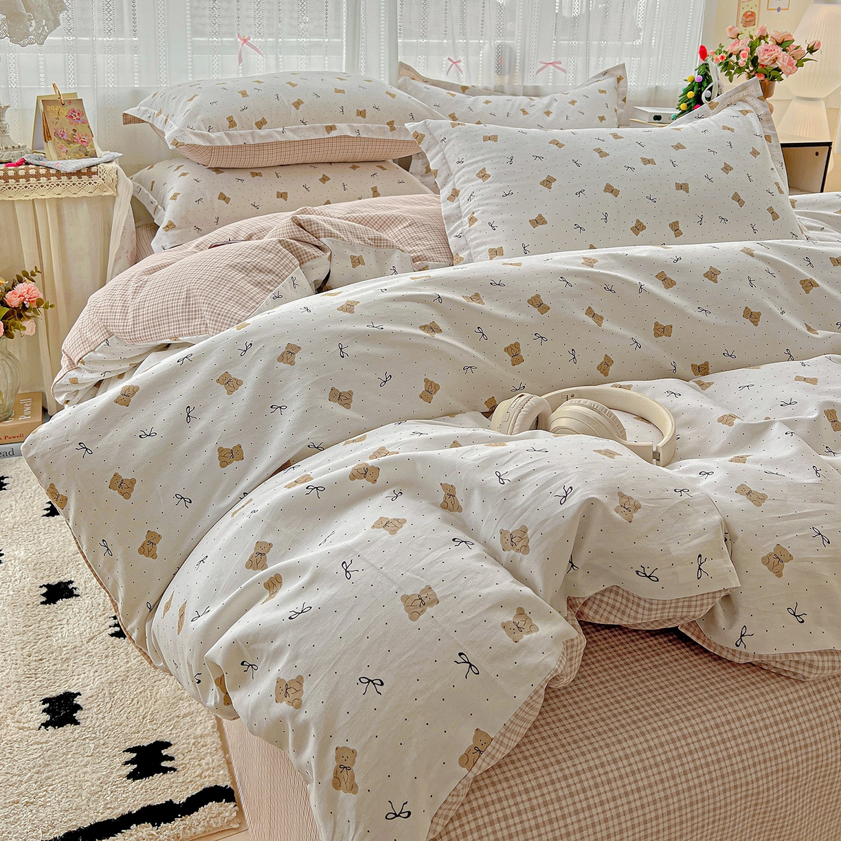 91家纺网 家纺一手货源 找家纺 依庭2025春夏新款12868全棉纯棉四件套 甜馨宝贝